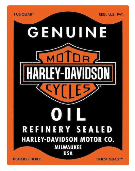 harley davidson genuine motor oil  rectangle tin sign    inches  wisconsin