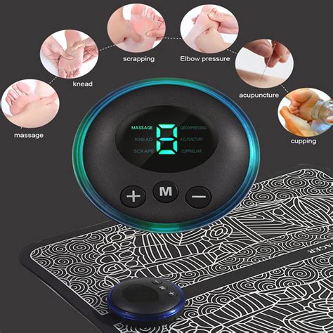 ems foot massager 6 modes 9 intensity levels lcd display
