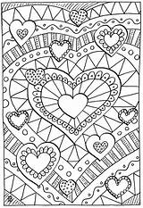 Coloring Hearts sketch template