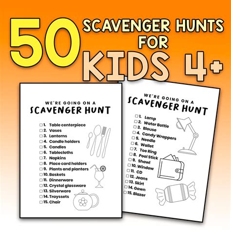 scavenger hunt  kids printable activity sheets etsy