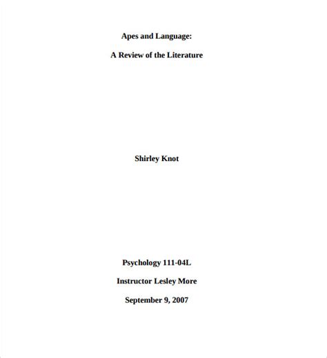 cover page mla format template