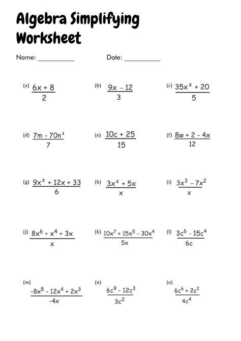 images  simplifying algebra worksheets simplifying radicals