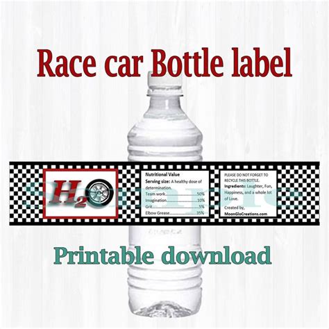 bottle label race car motor sports checkered flag party etsy race car themes bottle labels