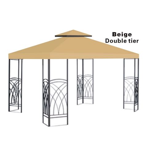 replacement canopy top patio pavilion gazebo sunshade polyester cover double tier