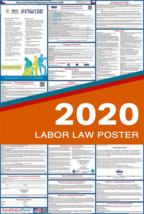 texas state  federal labor law poster laminated walmartcom