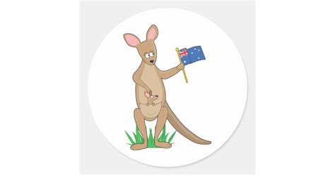 animal alphabet kangaroo classic  sticker zazzlecom