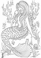 Mermaid Coloring Pages Adult Adults Realistic Beautiful Book Mermaids Color Detailed Girls Sheets Choose Board Abstract Books sketch template