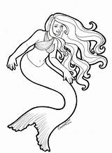 Mermaid Drawing Outline Line Drawings Lineart Jen Emma Deviantart Playful Coloring Pages Fantasy Traditional Paintingvalley Printable sketch template