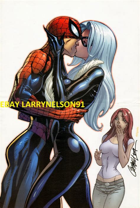 amazing spider man kissing black cat marvel poster mary jane campbell 606 webs ebay