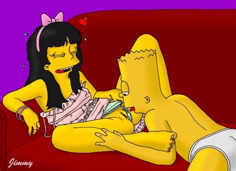 rule 34 bart simpson clothes color couple cunnilingus