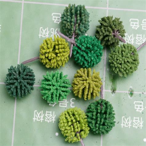 pcs cm scale miniature architectural model green plastic tree  ho train layout