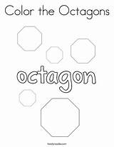 Coloring Color Octagons Twistynoodle Kids Pages Worksheets Shapes Noodle Print Ll sketch template