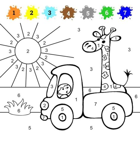 coloring  numbers  children preschool color activities