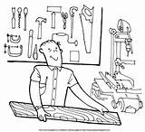 Carpenter Tools Color His Coloring Wood Axe Ax Screw Hammer Plain Driver Machine Parts Description sketch template