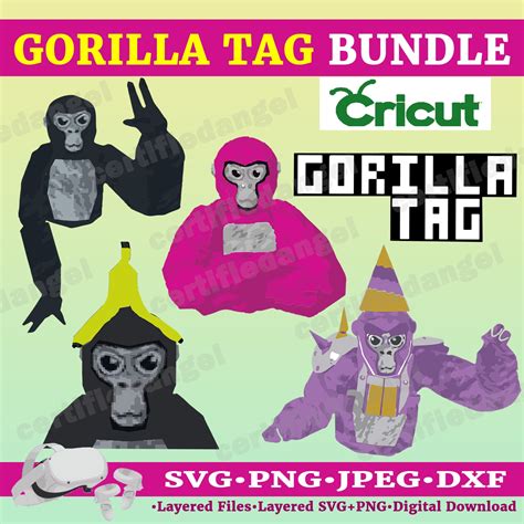 gorilla tag character cricut bundle gorilla tag vector art etsy canada