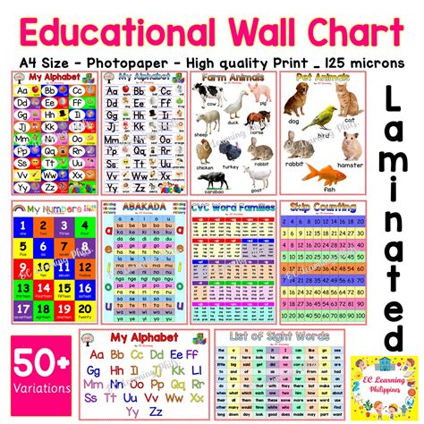laminated educational wall chart  kids page  shopee philippines