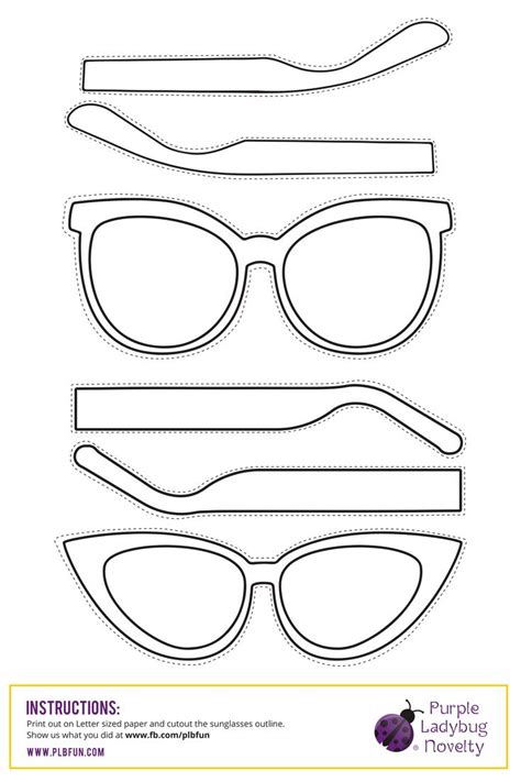 printable sunglasses day templates printable  diy glasses