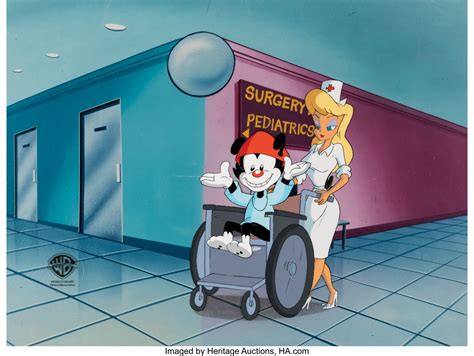 animaniacs wakko and hello nurse production cel setup warner lot