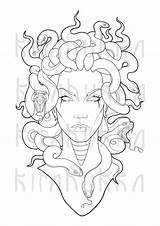 Medusa Gorgon Mythology sketch template