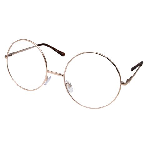 Grinderpunch Extra Large Round Circle Metal Frame Clear Lens Glasses