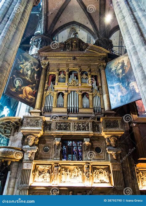 organ  duomo  milan cathedral editorial image image