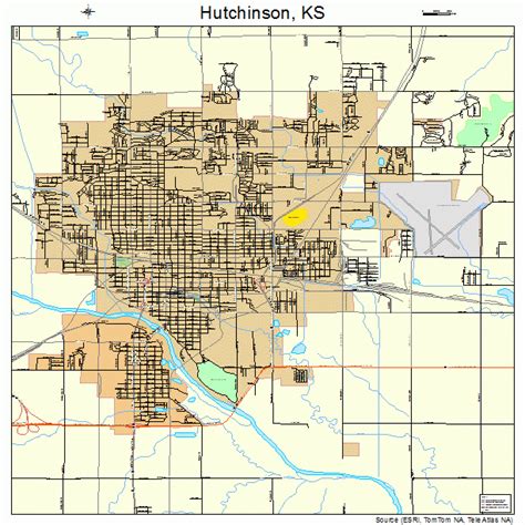 hutchinson kansas street map