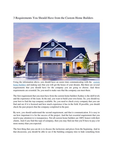perfect house     custom home builders powerpoint