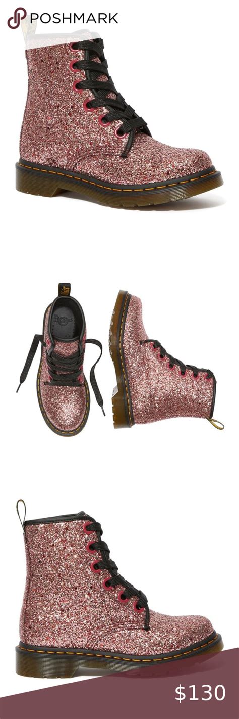 dr martens pink  farrah glitter boot  nwt   glitter boots boots  martens