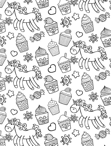 cupcakes  unicorns coloring pages