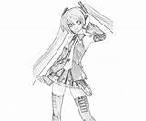 Miku Hatsune Coloringhome Vocaloid Gurus Insertion sketch template