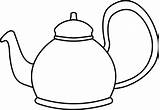 Teapot Tea Coloring Kettle Outline Clipart Pot Drawing Pages Cliparts Clip Sketch Printable Template Cup Set Teacup sketch template