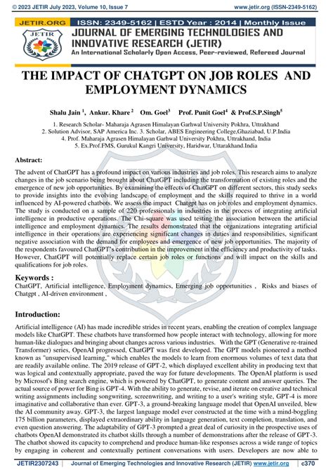 impact  chatgpt  job roles  employment dynamics