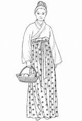 Song Dynasty Chinese Clothes Tang Traditional Clothing Women China Common Commoner Dynasties Beforeitsnews Coloring Pages 색칠 Geisha 국 출처 Clothese sketch template