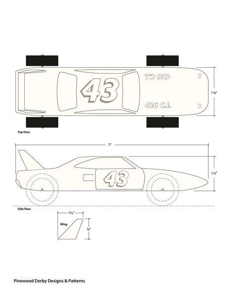 fastest pinewood derby car templates  printable templates