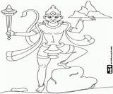 Dios Mono Colorear Hinduismo Del Hanuman India Colouring Cultura Hinduism Geo sketch template