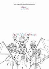 Colouring Card St Andrew Village Activity Explore sketch template