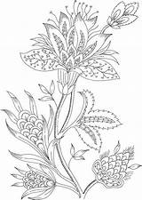 Coloring Flower Jacobean Pages Embroidery Colorpagesformom Patterns sketch template