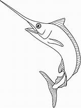 Marlin Swordfish Peces Poisson Pez Colorier Ocean Poissons Coloriages Fois Imprimé Ballenas sketch template