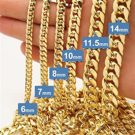 solid yellow gold mm hollow miami cuban link chain necklace