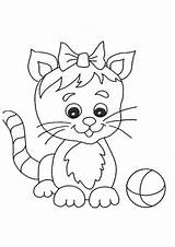 Coloring Cat Pages Cute Print sketch template