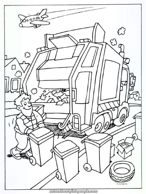 elegant coloring web page rubbish truck rubbish collectors