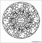 Winter Mandala Pages Coloring Color Online sketch template