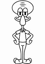 Coloring Pages Spongebob Squidward Printable Cool Color Funny Tentacles Cartoon sketch template