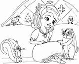 Sofia First Coloring Pages Clover Print Robin Mia sketch template