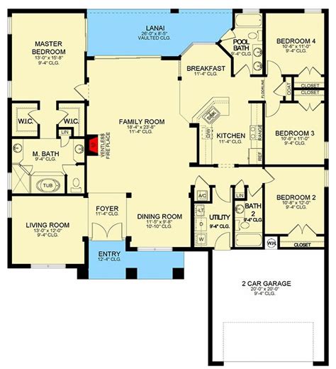 split bedroom floor plan