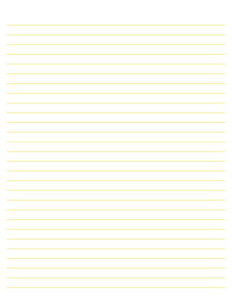 printable yellow lined paper wide ruled  letter paper
