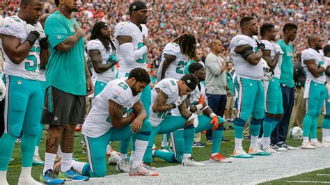 Three Dolphins Players Kneel During National Anthem In New