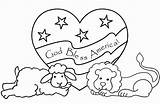 Coloring Flag American Pages Lamb Lion Kids Patriotic Heart Drawing Getdrawings sketch template