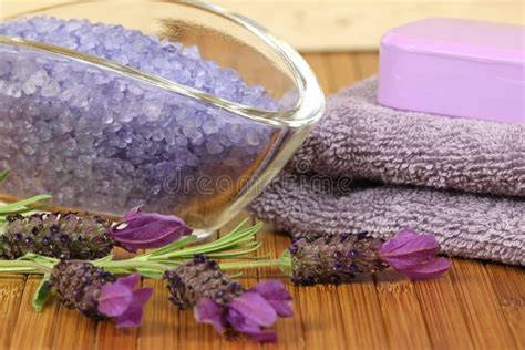 lavender spa stock image image  relax towel care