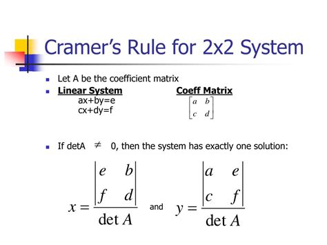 cramers rule   systems powerpoint    id